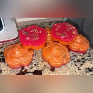 Orange and Pink Floral Soaps🌸🍊